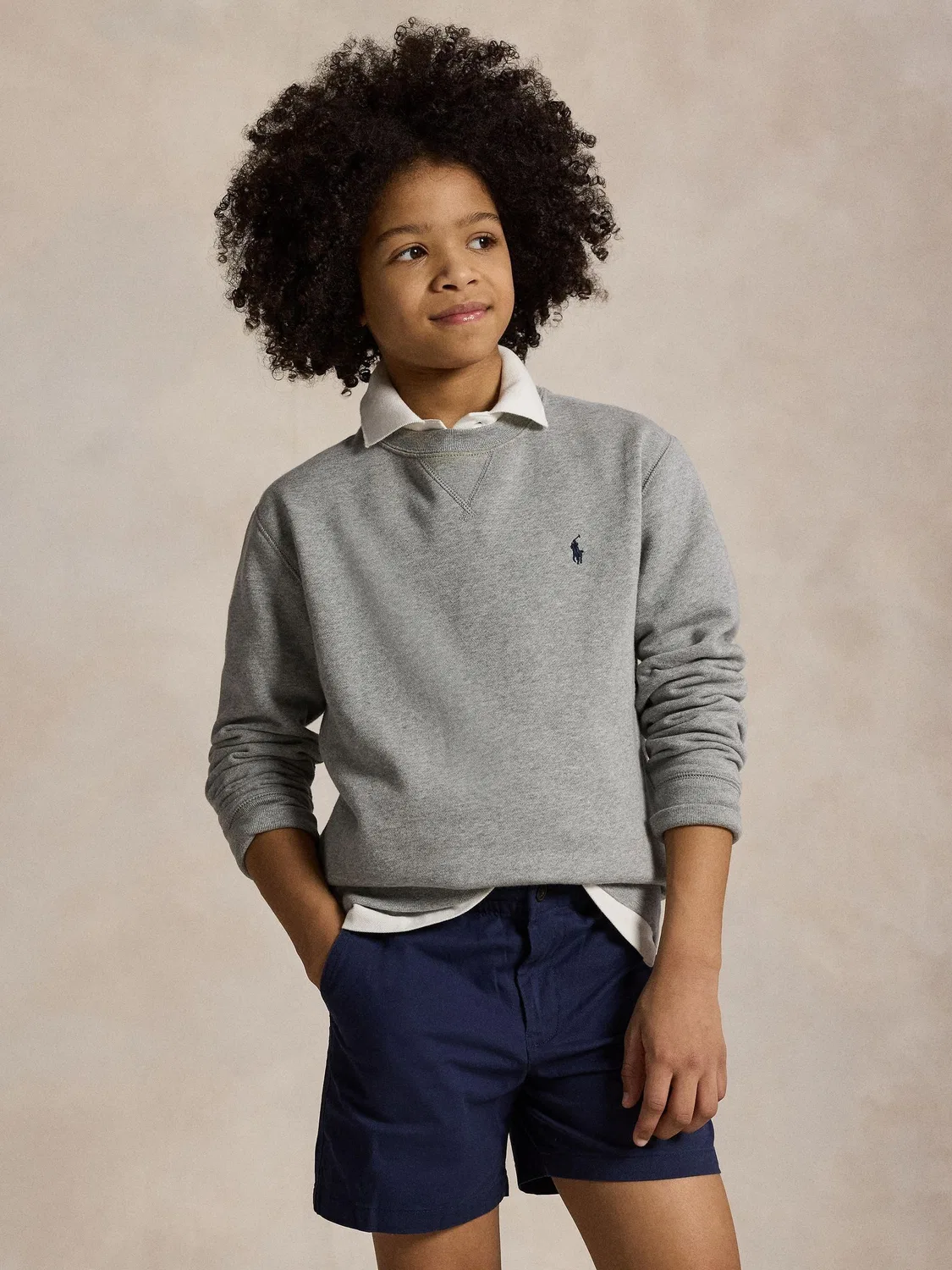 Свитшот с логотипом Polo Ralph Lauren, серый