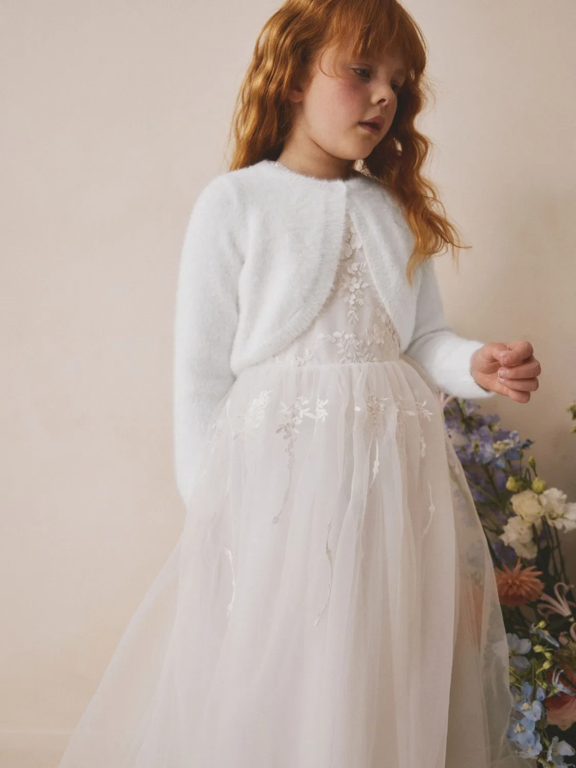 Кардиган-болеро пушистый, модель Occasion Bridesmaid Next, белый — фото 2