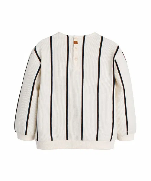 Детская футболка с длинным рукавомс принтом и вышивкой Re T-Shirt moimoln, Ivory — фото 2