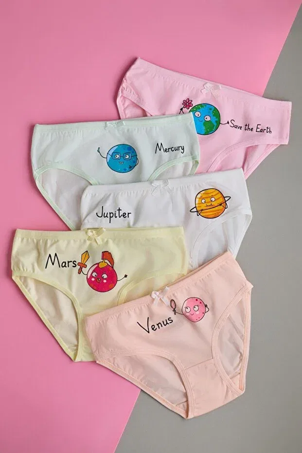 Детские трусы для девочек с принтом 5 шт Katia&Bony, Multicolored