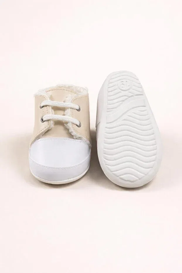 Детские ботиночки для девочек кожаные модели Numix Baby Kids, Beige — фото 4