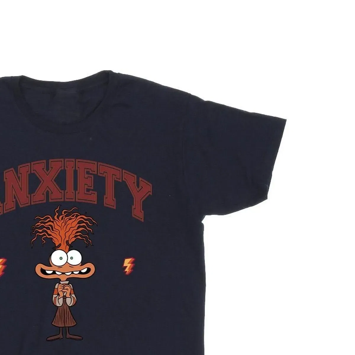 Детская футболка с принтом Anxiety Collegiate Inside Out, Navy — фото 2