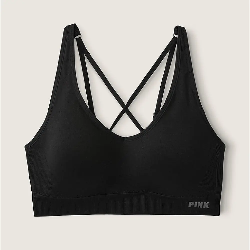 

Спортивный бюстгальтер Victoria's Secret Pink Seamless Air Medium-impact, черный
