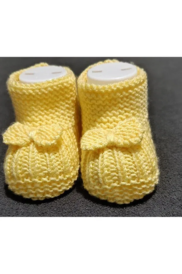 Детские пинетки вязаные для новорожденных Moda, Yellow