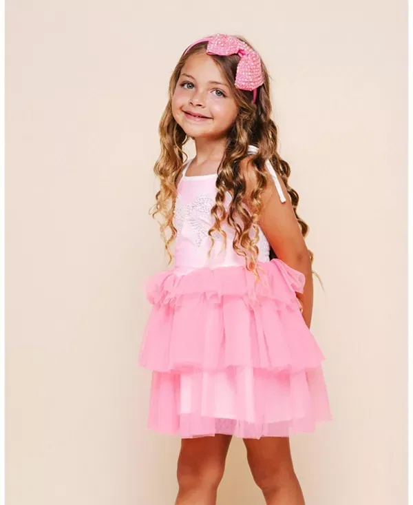 Детское платье для девочек с принтом Kai Bow Tutu Dress Petite Hailey, розовый — фото 2
