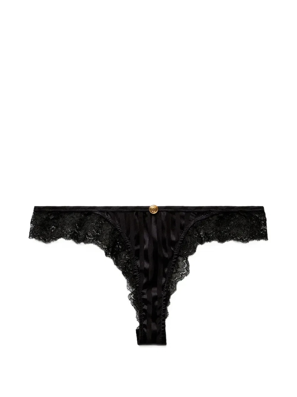 Жаккардовые слипоны с кружевом VERSACE, черный