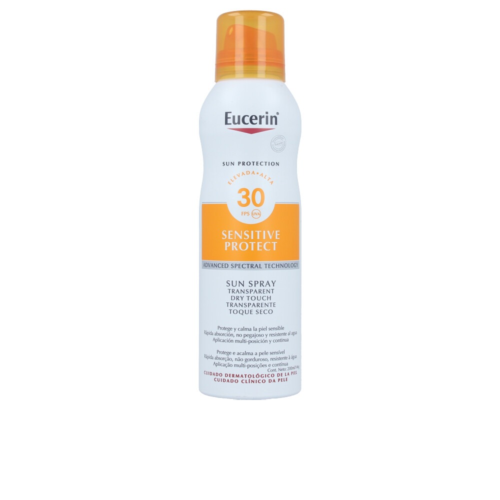 

Солнцезащитный крем sun sensitive protect spray transparent dry touch spf30 Eucerin, объем 200 мл