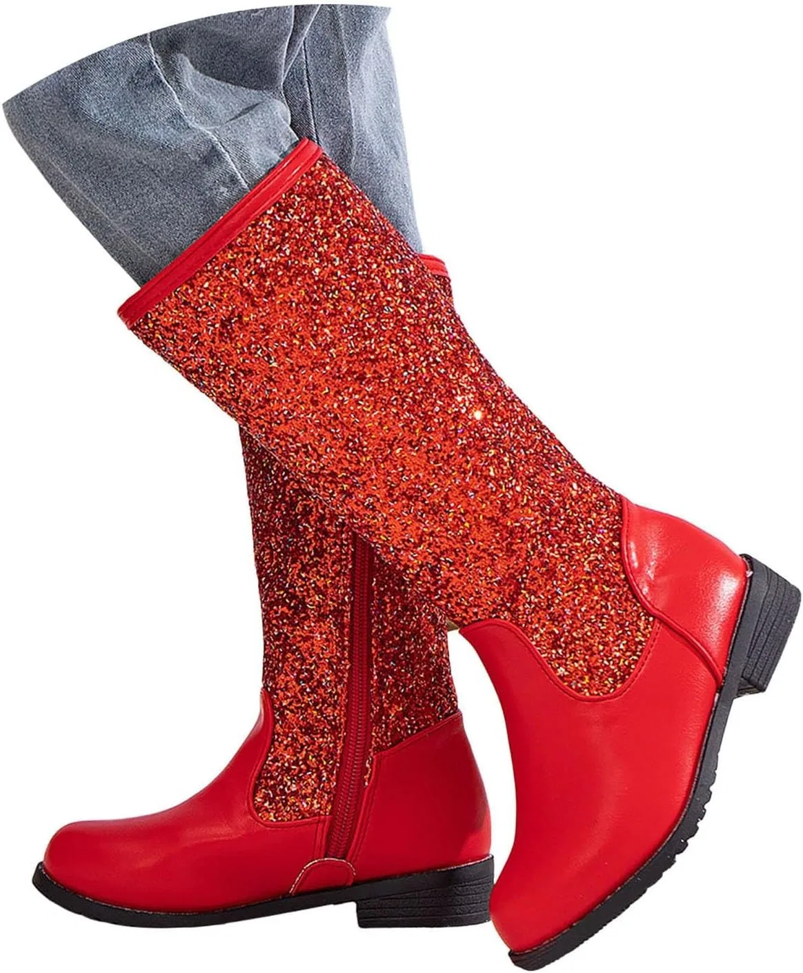 Детские сапоги для девочек с цветочным принтом Cowgirl Western Boots, Red