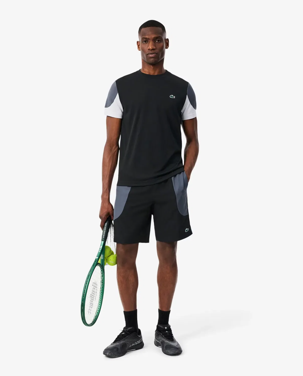 Мужская футболка Lacoste с принтом, цвет Negro — фото 4