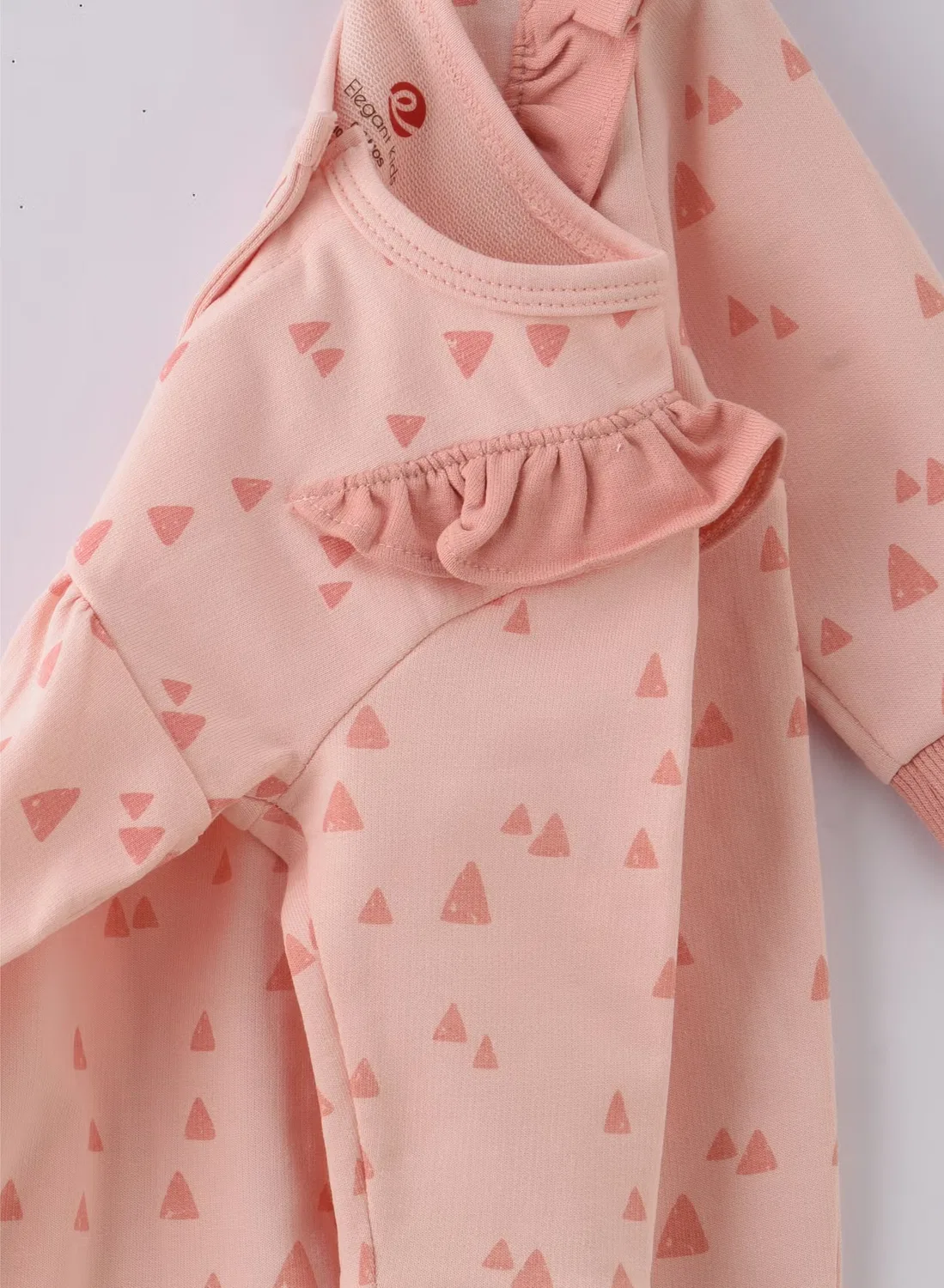 Комбинезон для сна новорожденных с хлопковым принтом Elegant Kids, розовый — фото 4