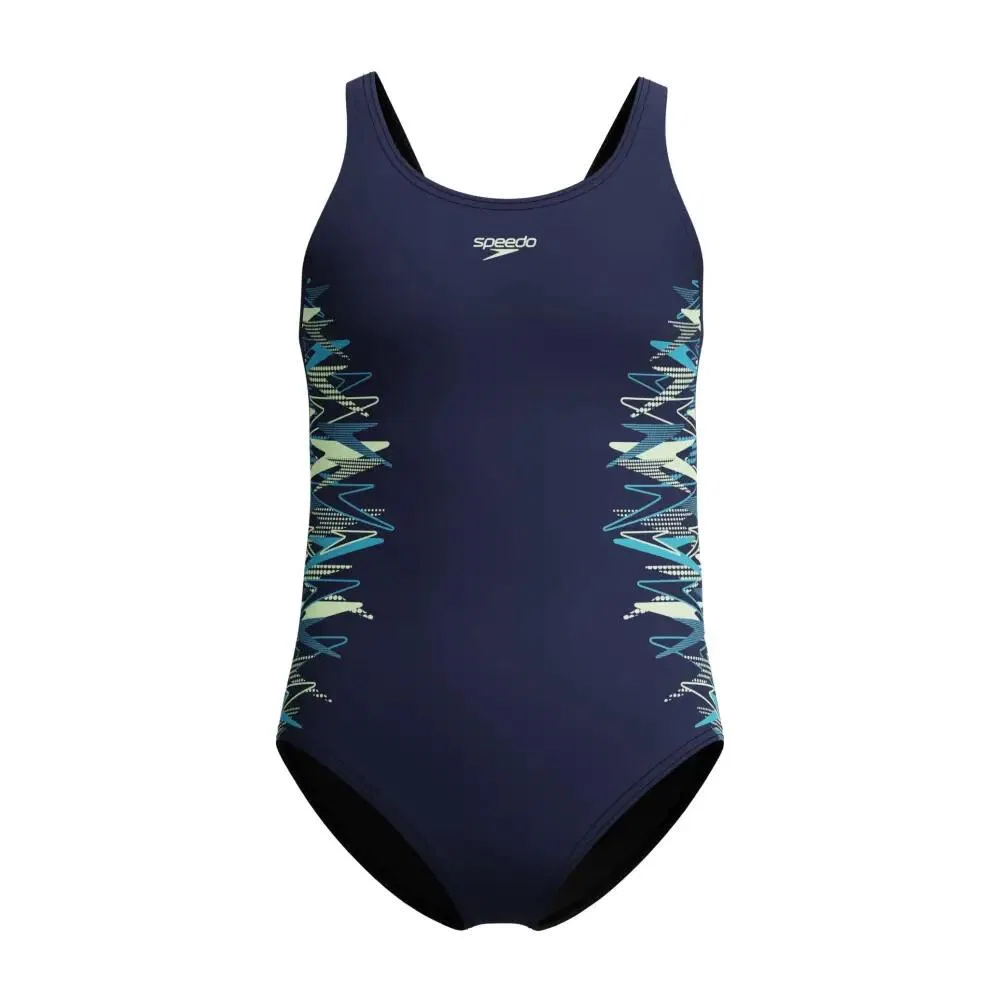 Детский купальник для девочек Placem Muscleb Speedo, Kosmosblau Grun