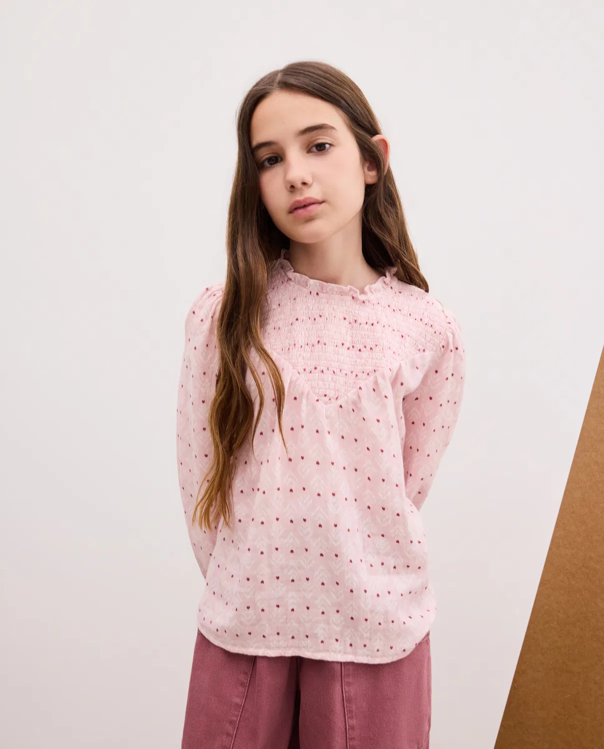Детская блузка с принтом, All Over Dobby Lurex Smock, Kids El Corte Inglés, розовый