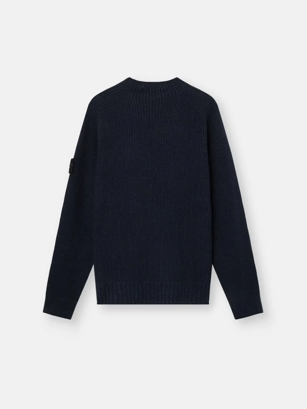 Мужской двусторонний вязаный свитер Stone Island Loose-fit Crewneck With Raglan Sleeves, темно-синий — фото 3