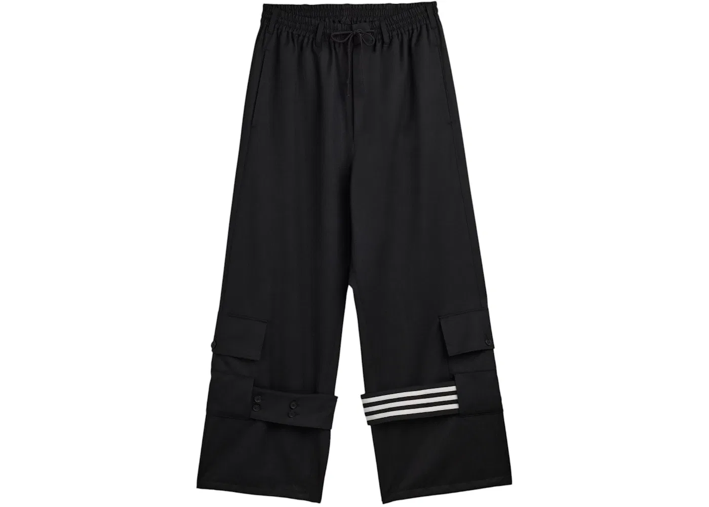 Мужские спортивные штаны из шерсти с карго-карманами Y-3 Refined Wool Cargo Tracksuit Pants Adidas, Black