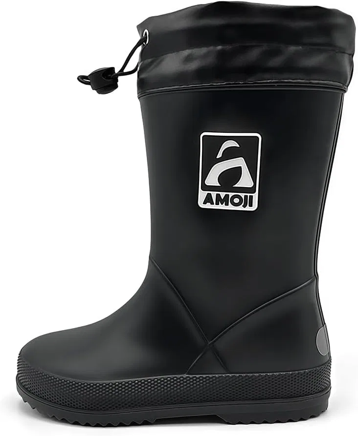 Детские резиновые сапоги для мальчиков с принтом Amoji, Black