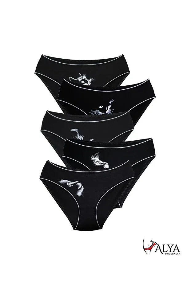 Детское нижнее белье для девочек хлопковое комплект 5 шт Alya Underwear, Black