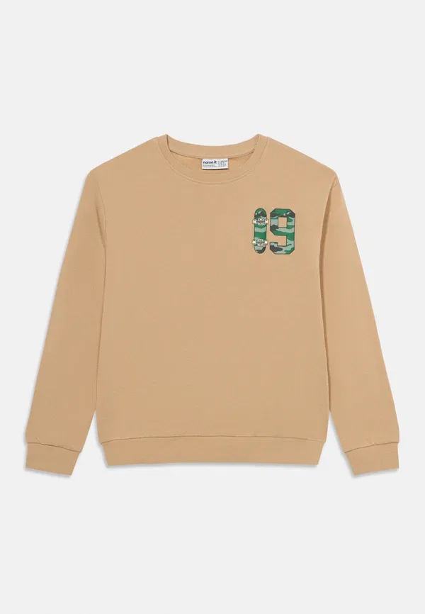 Худи с принтом Nkmvasha ls nreg sweat unb - sweatshirt Name It, Sesame — фото 3
