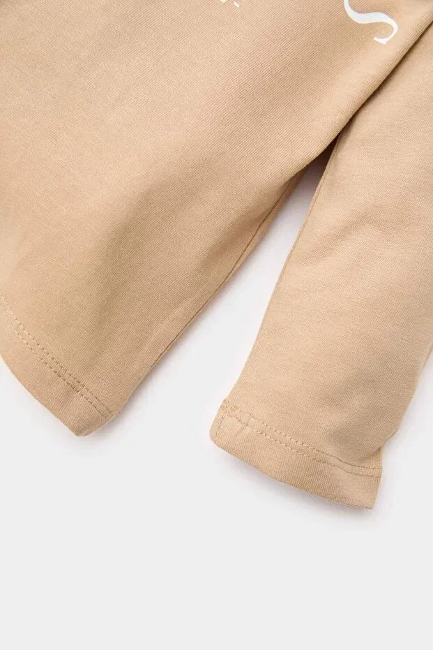 Детская футболка с длинным рукавом с принтом Defacto, Beige-Bg109 — фото 3