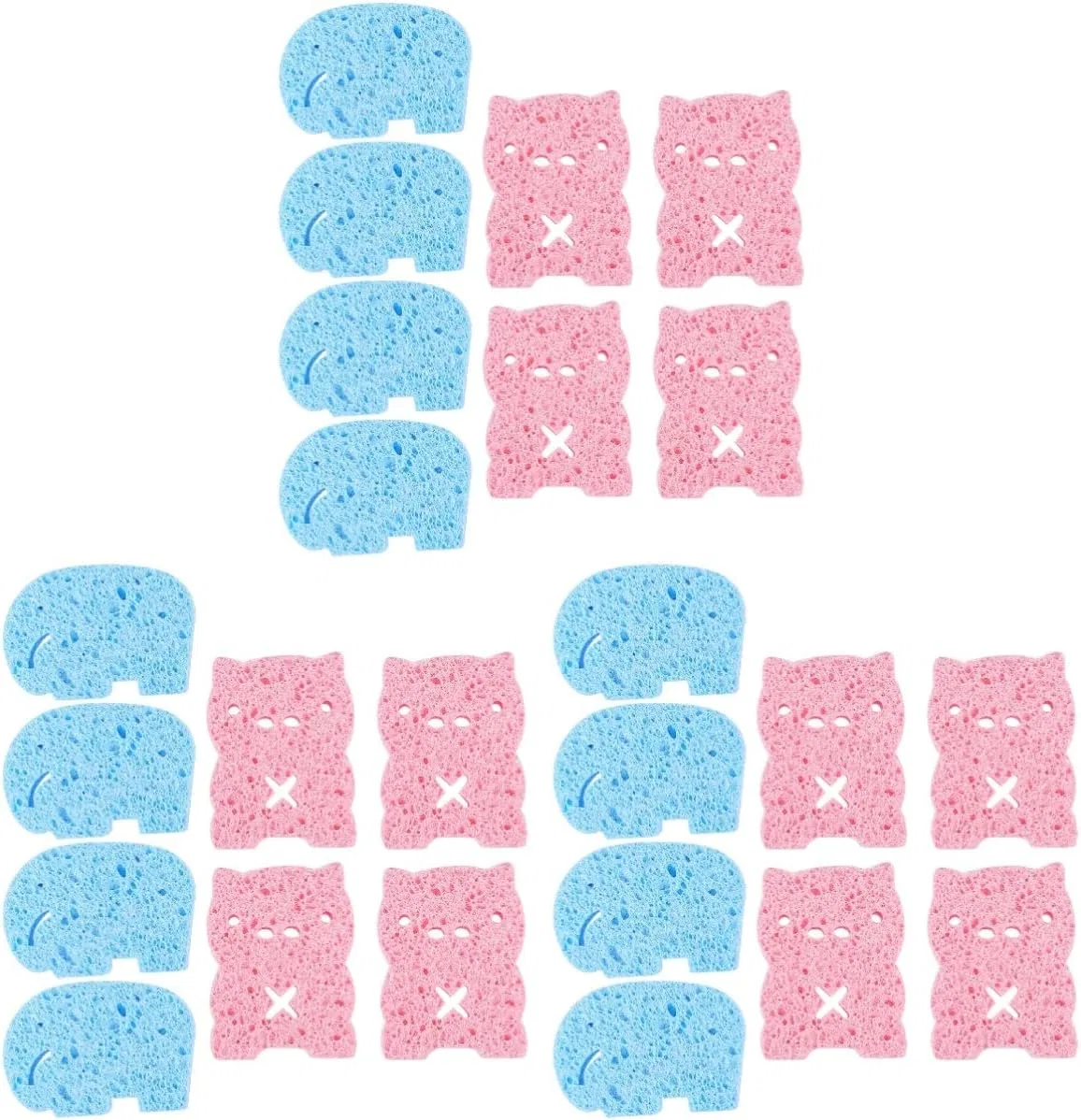 Губка для душа, 24 шт, FRCOLOR, 9.5x7x1 см, Pink, Blue