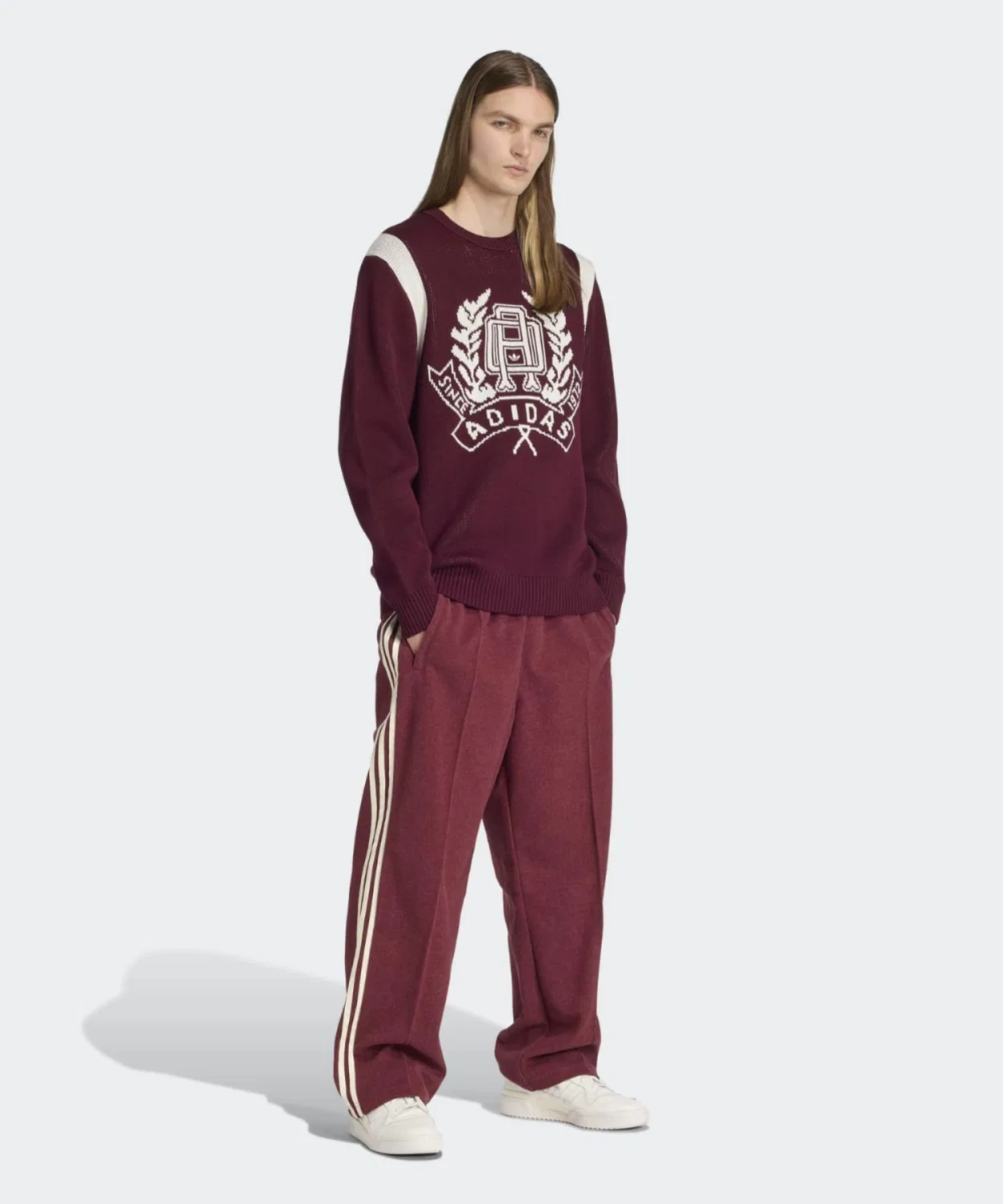 Мужские спортивные брюки свободного кроя с принтом Adidas Originals, Красный — фото 3