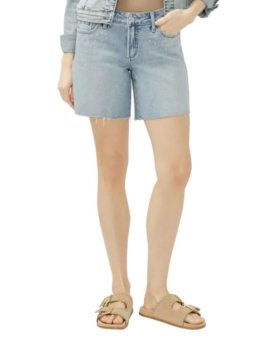 Шорты джинсовые с высокой посадкой Suki Wanderlust Silver Jeans Co