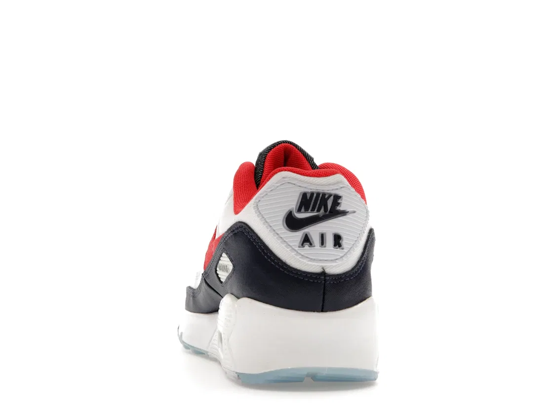 Детские кроссовки Lifestyle Nike Air Max 90, White/Midnight Navy/Psychic Blue/Chile Red — фото 4