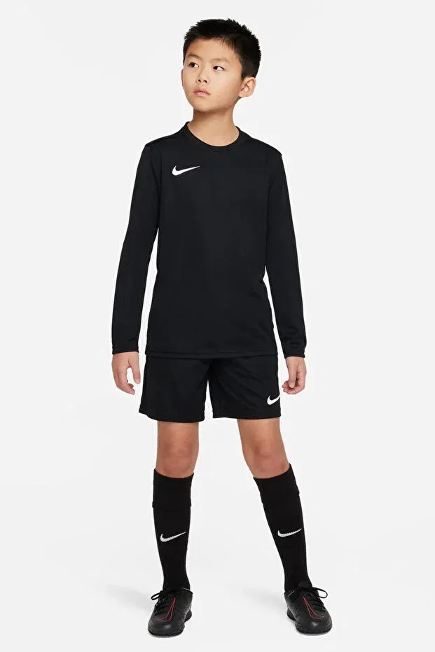 Детская футболка с длинным рукавом Dri-Fit Park VII Kids Black Nike, Черный — фото 4