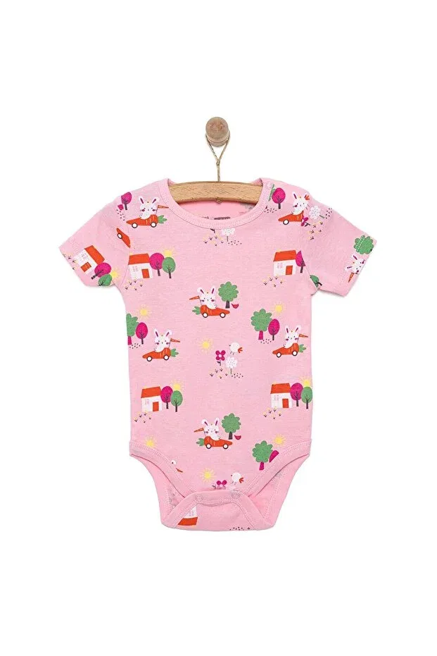 Детское боди для девочек с коротким рукавом Ebebek Hello Baby, Pink