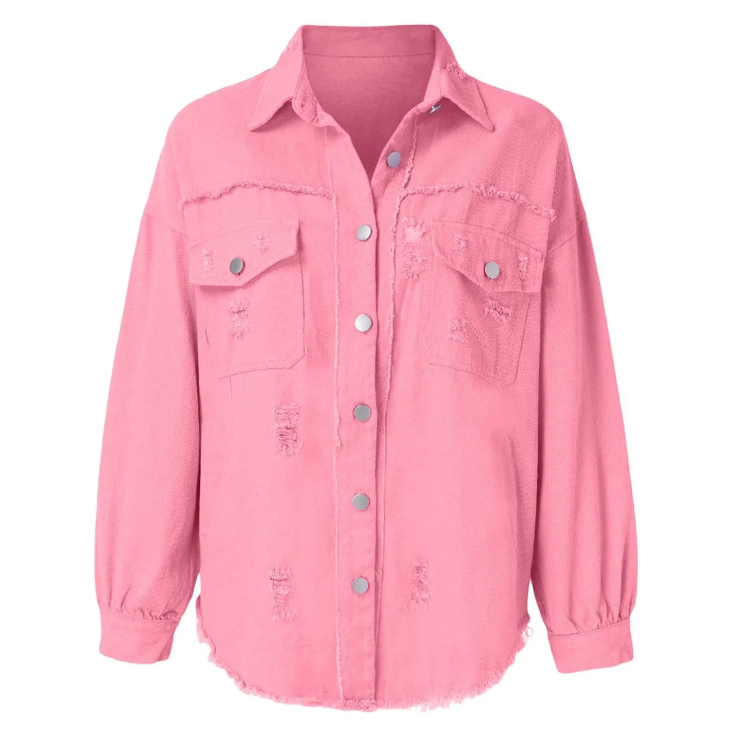Женская джинсовая куртка с винтажным принтом Boyfriend Jean Jacket, Light Rosa — фото 2