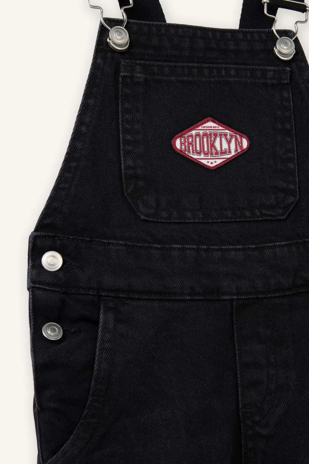 Комбинезон джинсовый с вышивкой Baby Boy Denim Jumpsuit Defacto, антрацитовый — фото 2