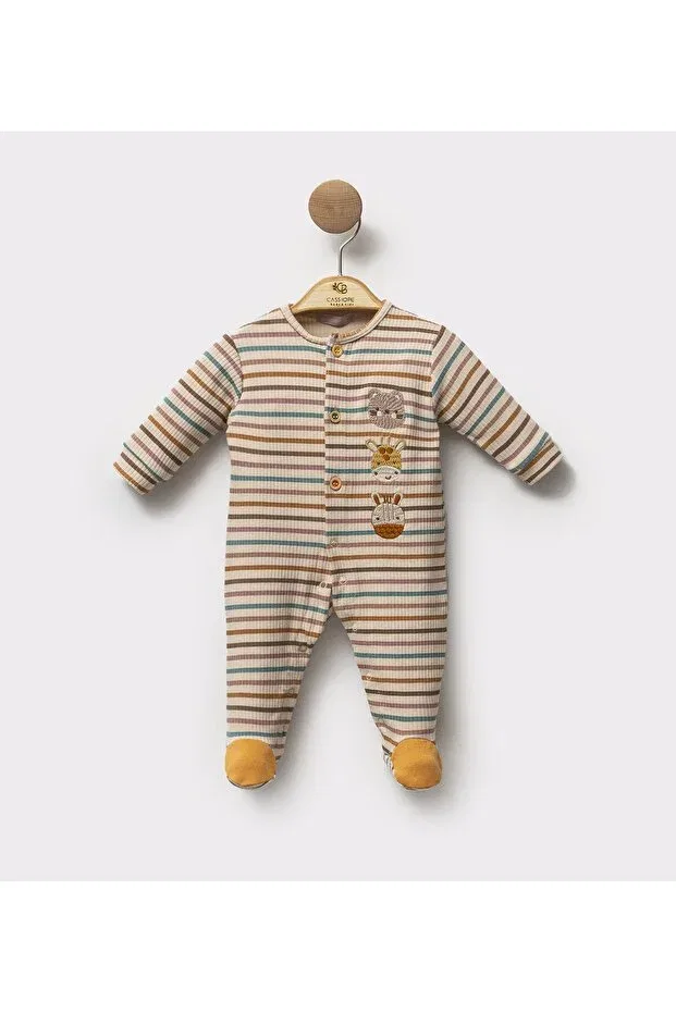 Детский комбинезон для мальчиков с принтом Super duper embroidered baby boy romper Cassiope, Orange