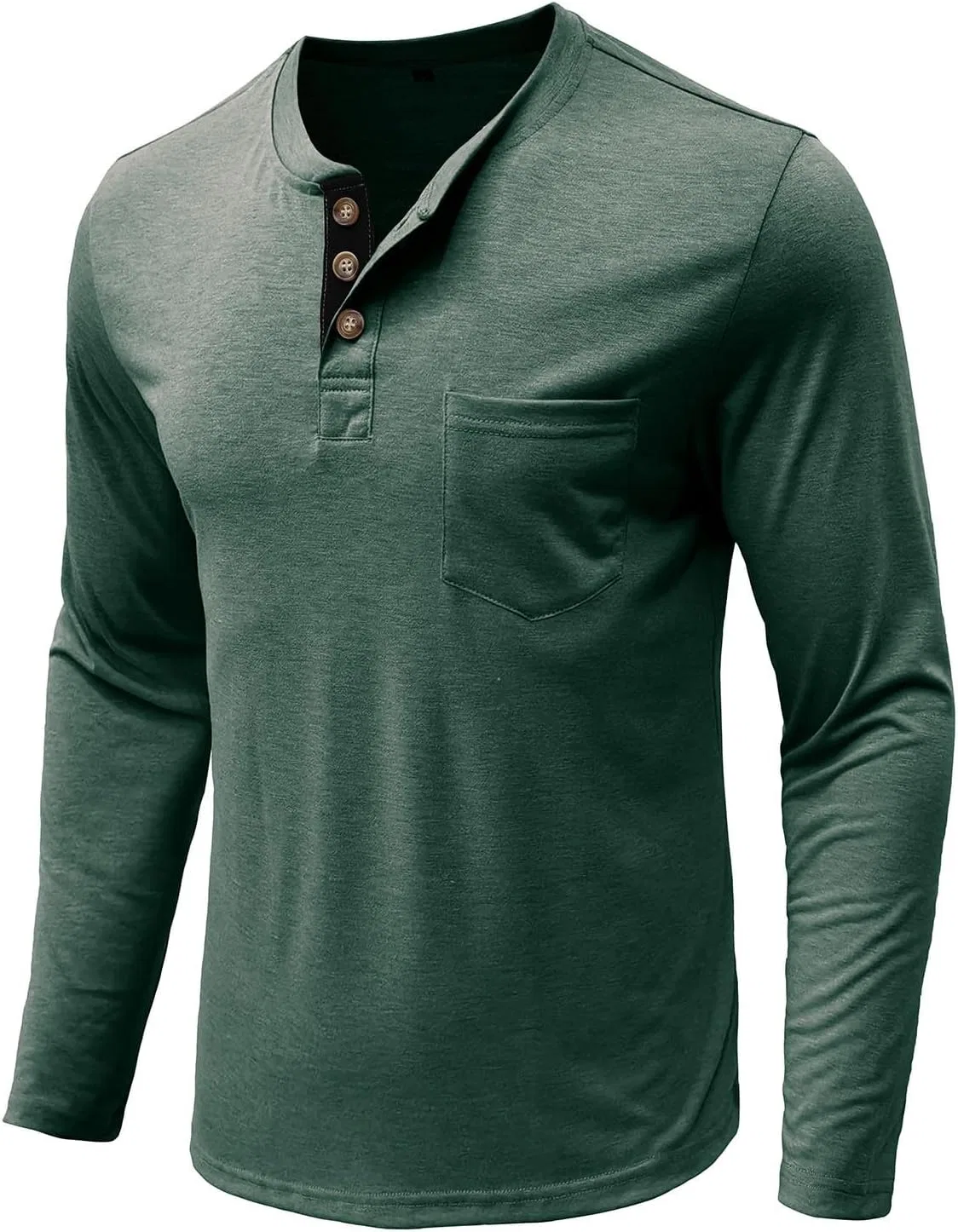 Мужская хлопковая футболка-поло с длинным рукавом Slim Fit, Green — фото 4