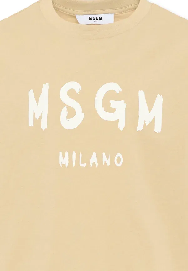 Футболка с принтом Print T-shirt Msgm, Beige, бежевый — фото 3