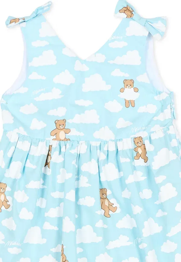Платье хлопковое Dress day dress Moschino, babysky clouds bear — фото 3