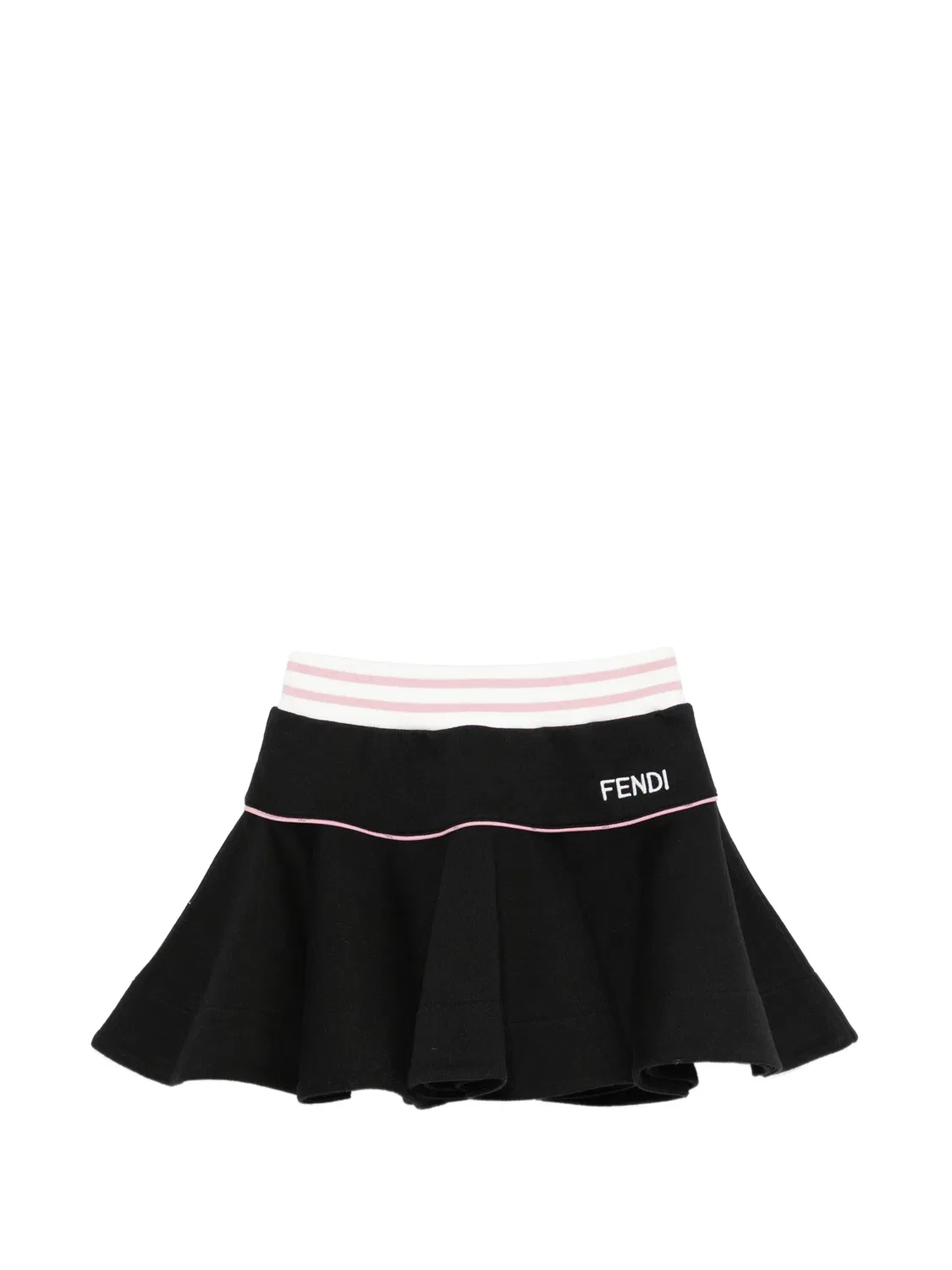 Плиссированная юбка, черная FENDI, черный