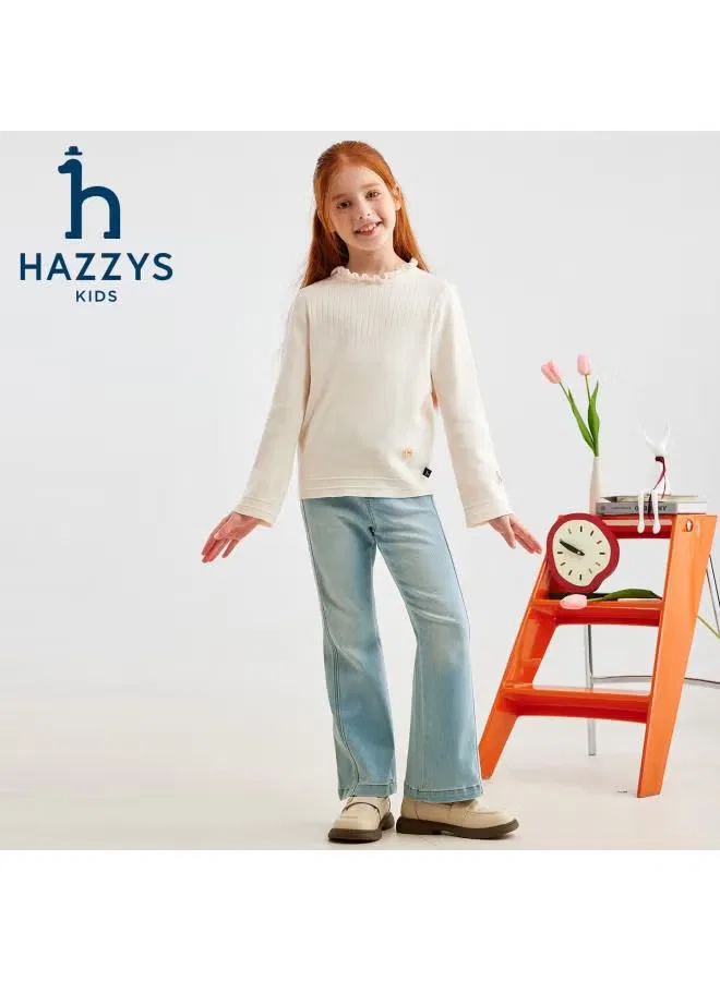 Топ трикотажный с длинным рукавом и кружевным воротником Hazzys — фото 3
