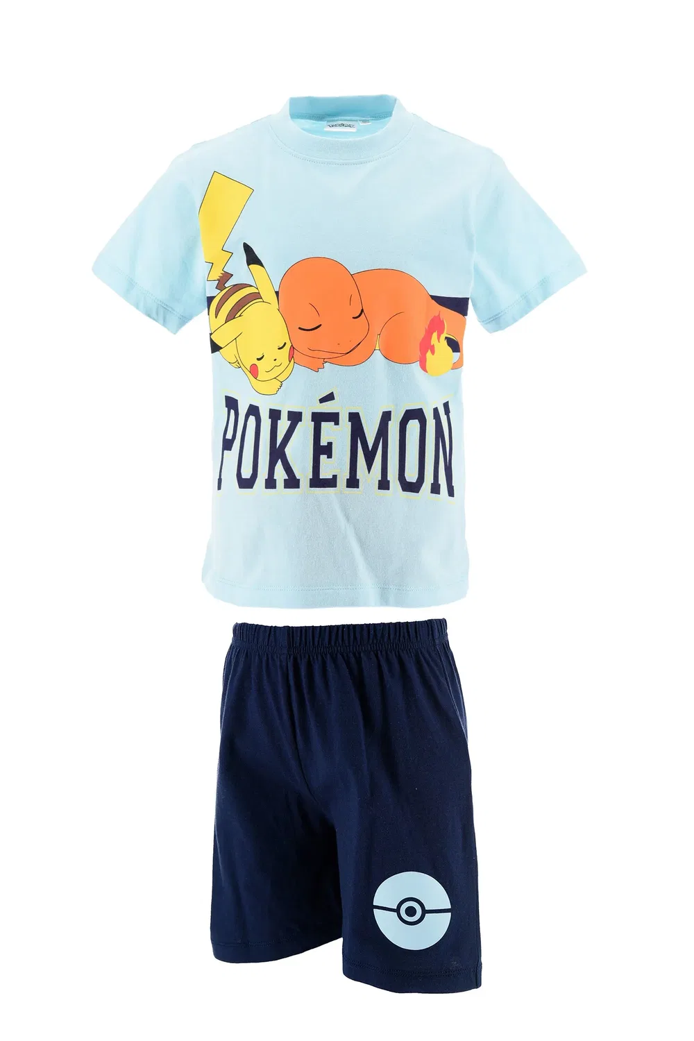 Пижама детская короткая с принтом Pikachu Glumanda Pokémon, разноцветный