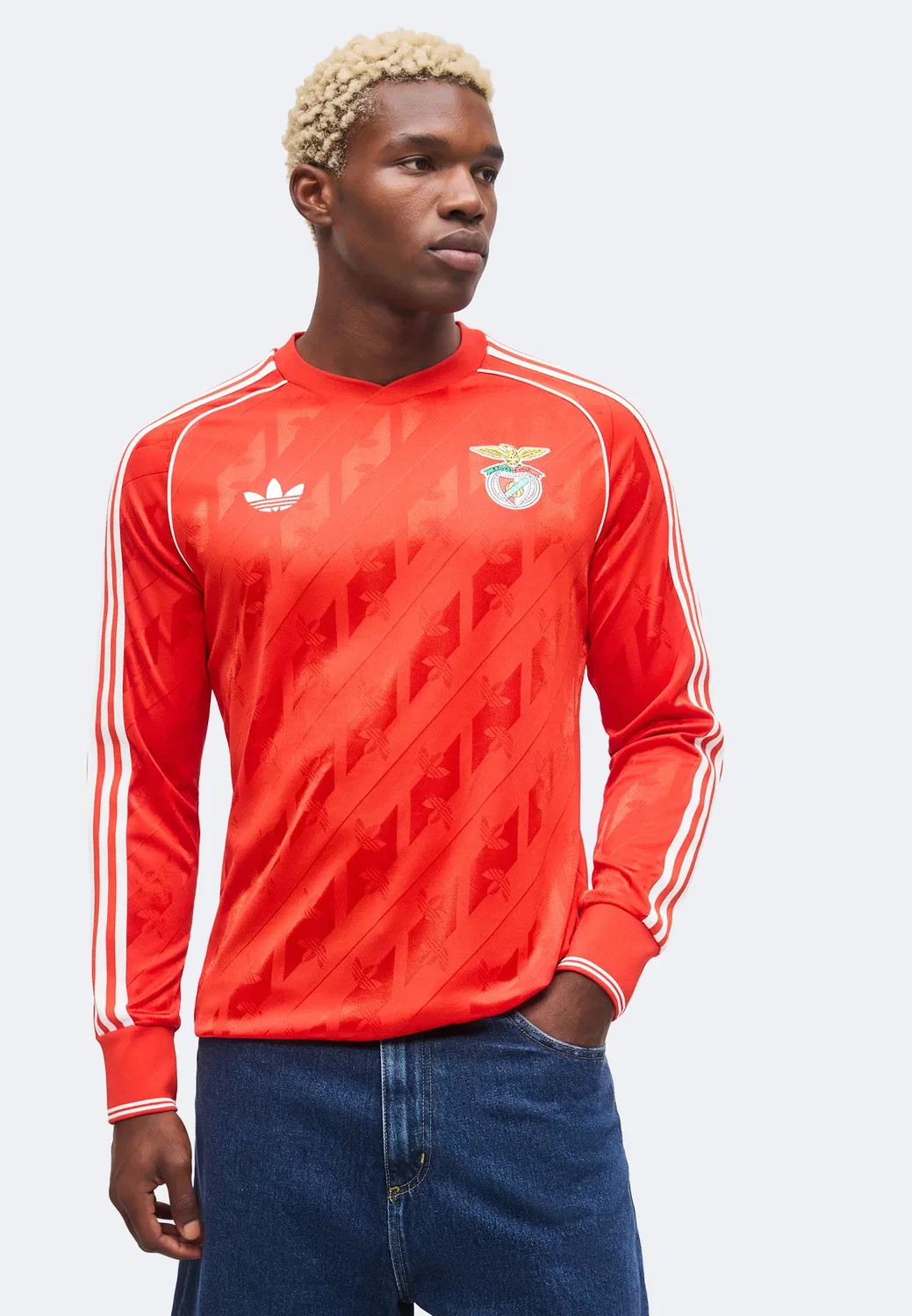 Футболка с длинным рукавом SL Benfica - клубная одежда Adidas Originals, Red — фото 4