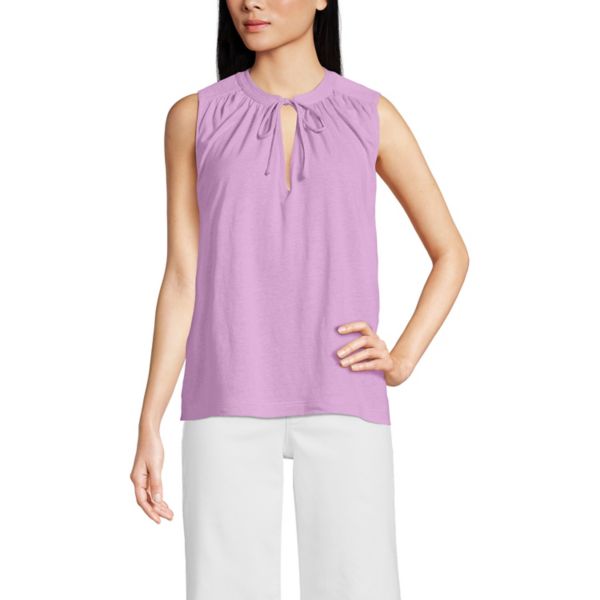 

Женская майка-бомбер с вырезом-стойкой Lands' End, цвет wild lilac