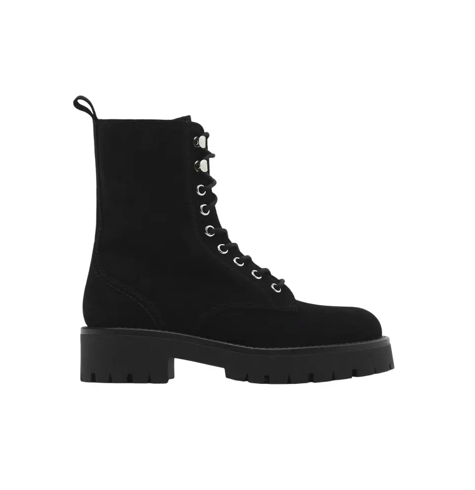 

Ботильоны на шнуровке и спортивной подошве Massimo Dutti, черный