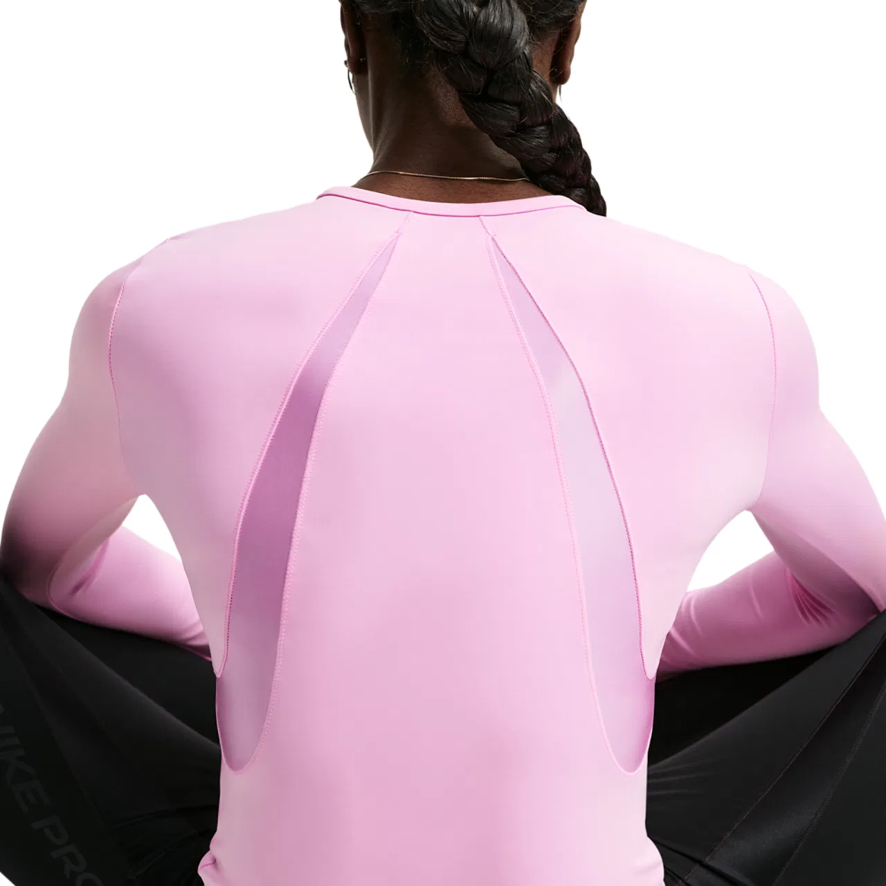 Женский топ Nike Pro Sculpt LS, Pink Rise/Black — фото 2