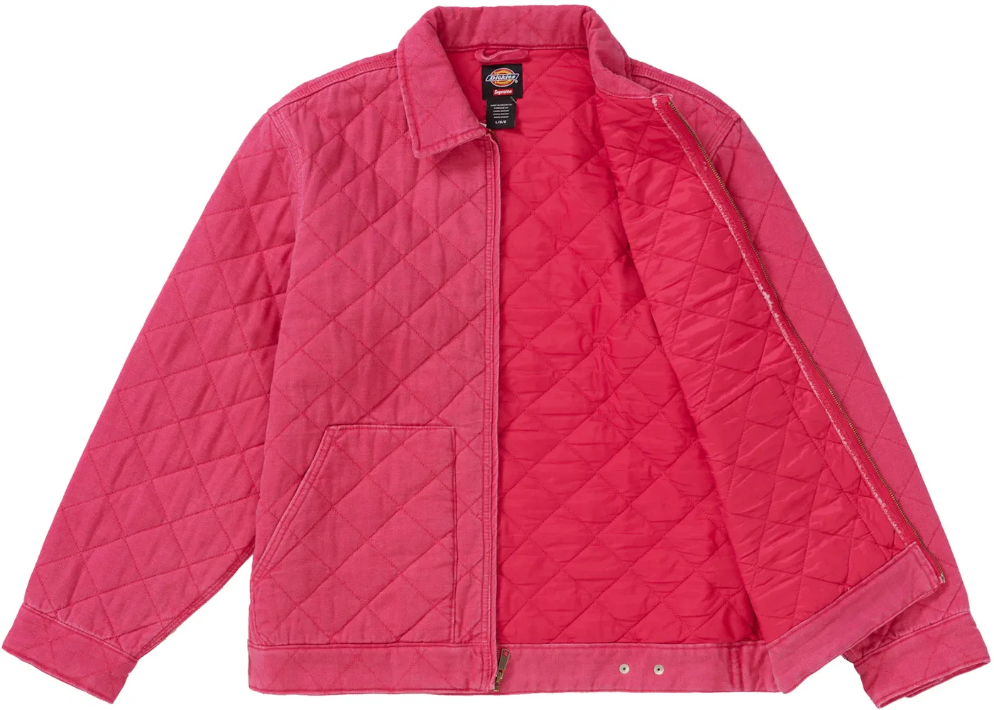 Мужская стеганая рабочая куртка Supreme Dickies Quilted Work, розовый — фото 2