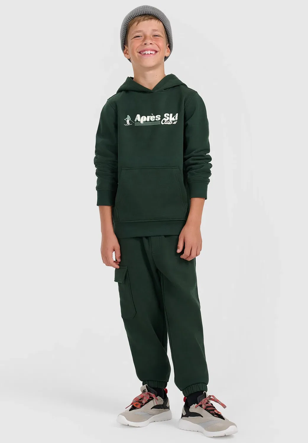 Spodnie dresowe joggery chłopięce - zielone 164 (13-14 лат) - спортивные штаны 4F, Dark Green