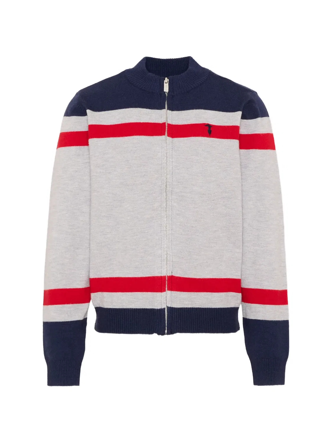Полосатый кардиган на молнии Trussardi Junior, синий