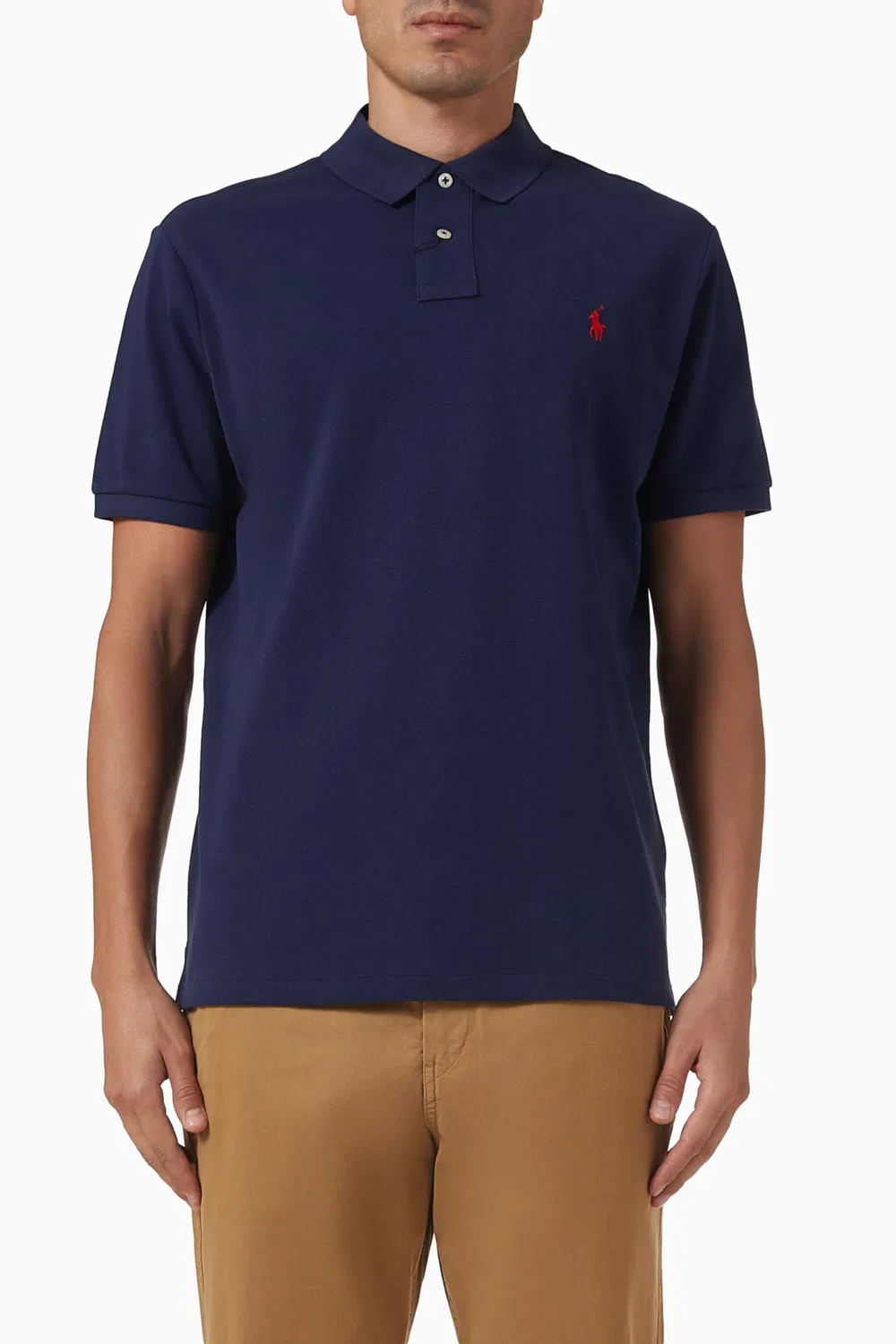 Поло с принтом логотип Polo Ralph Lauren, синий