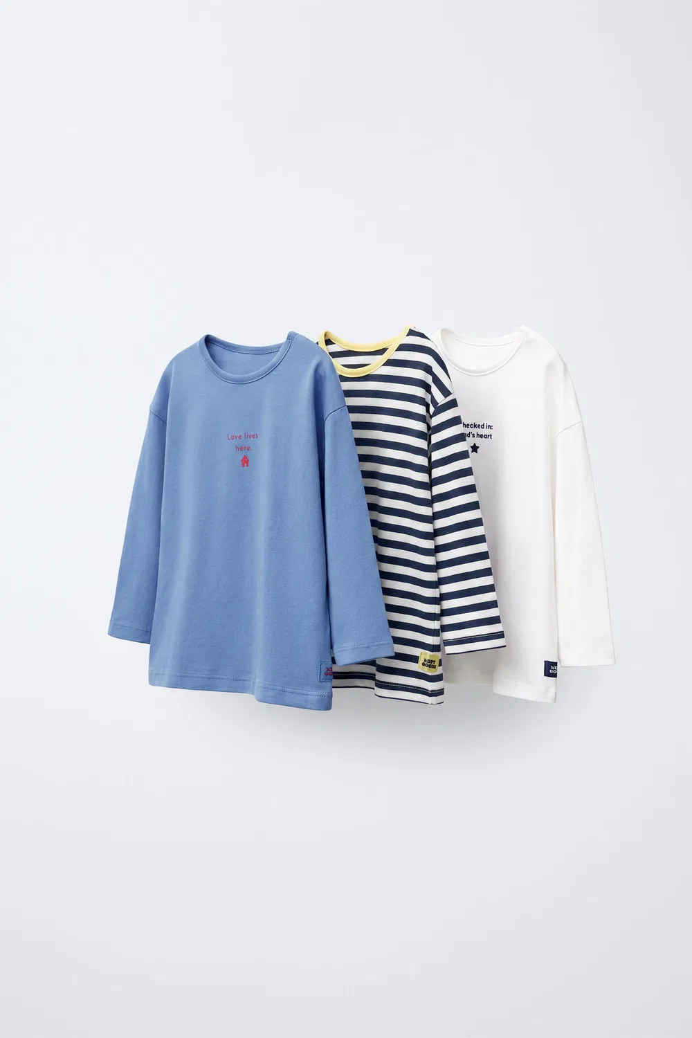 Набор из 3 футболок с логотипом ZARA, Blue/White