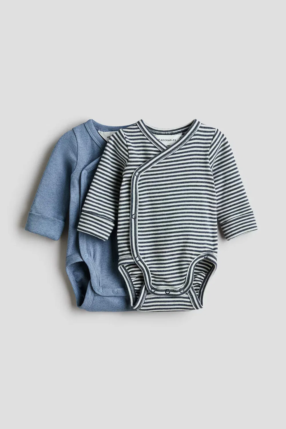 Комплект из 2 боди с функцией роста H&M, Hellblau/Gestreift
