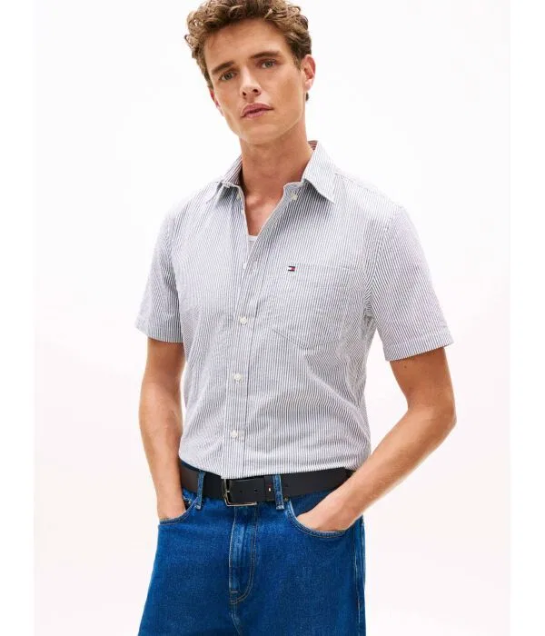 Мужская рубашка с коротким рукавом Tommy Hilfiger, Blu Marino