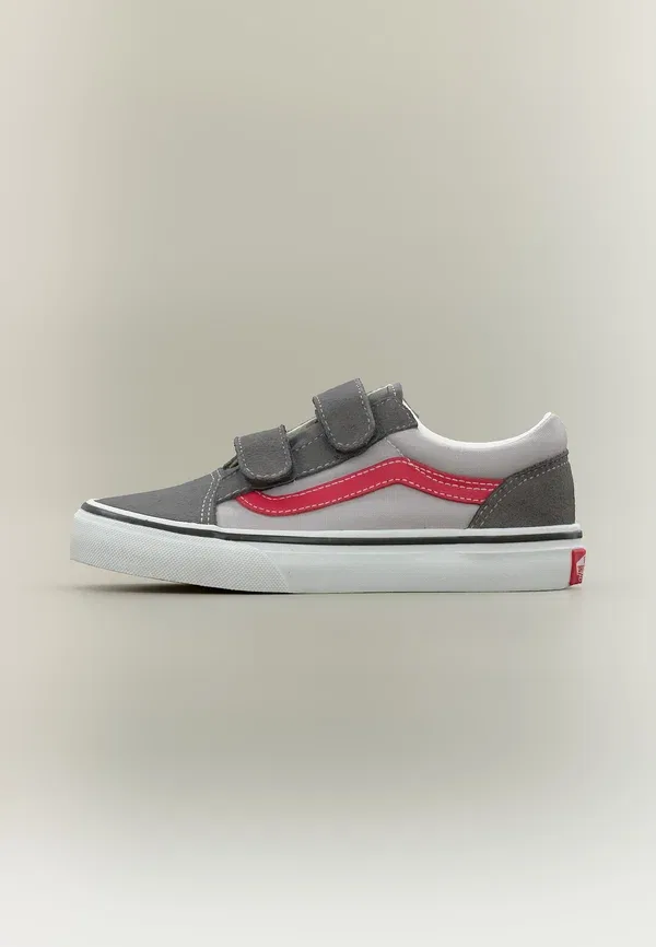 Кроссовки кожаные Old Skool Vans, Pewter/Racing Red, красный