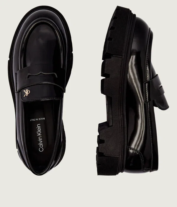 Детские лоферы для девочки из экокожи Loafer Calvin Klein Jeans, черный — фото 4